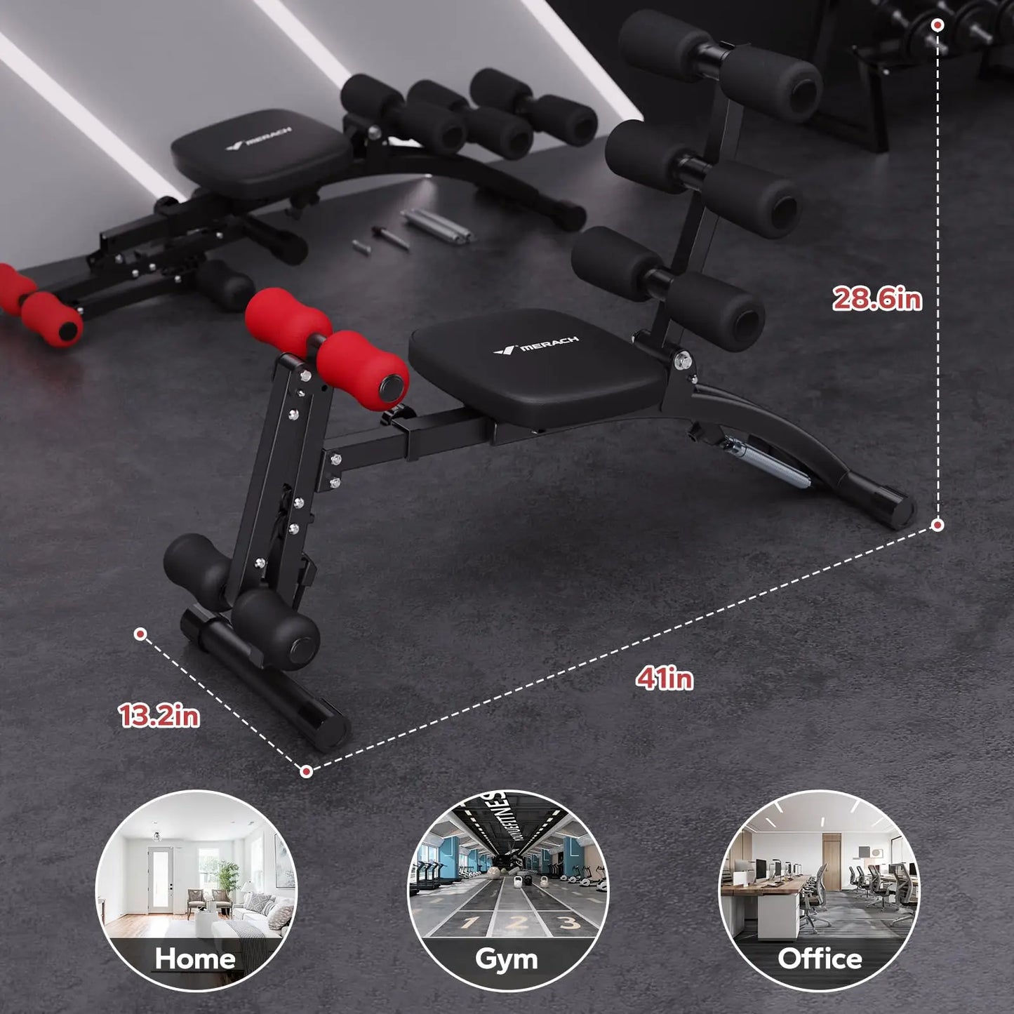 MERACH Ab Machine Multi-Functional  Adjustable Ab Trainer Workout