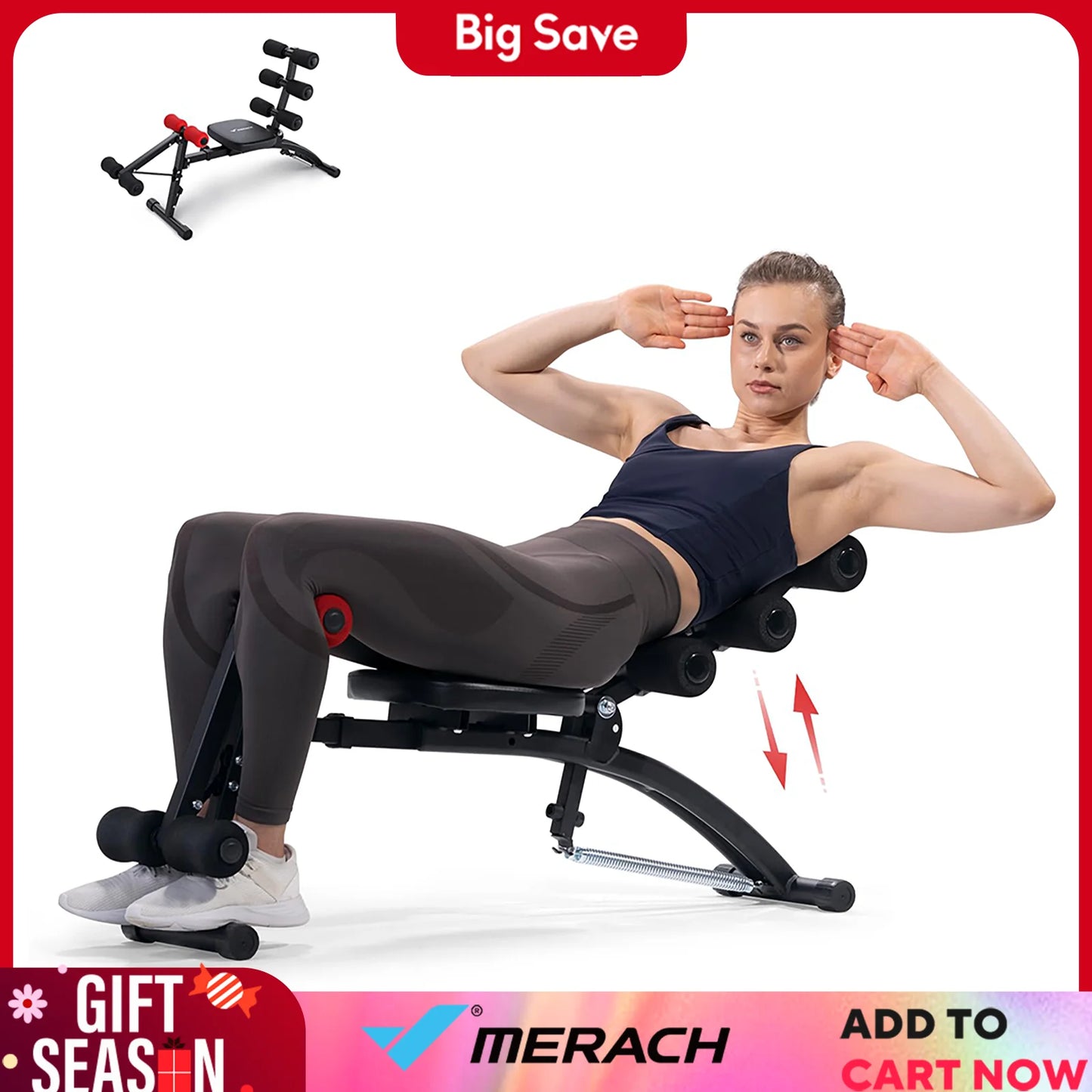 MERACH Ab Machine Multi-Functional  Adjustable Ab Trainer Workout